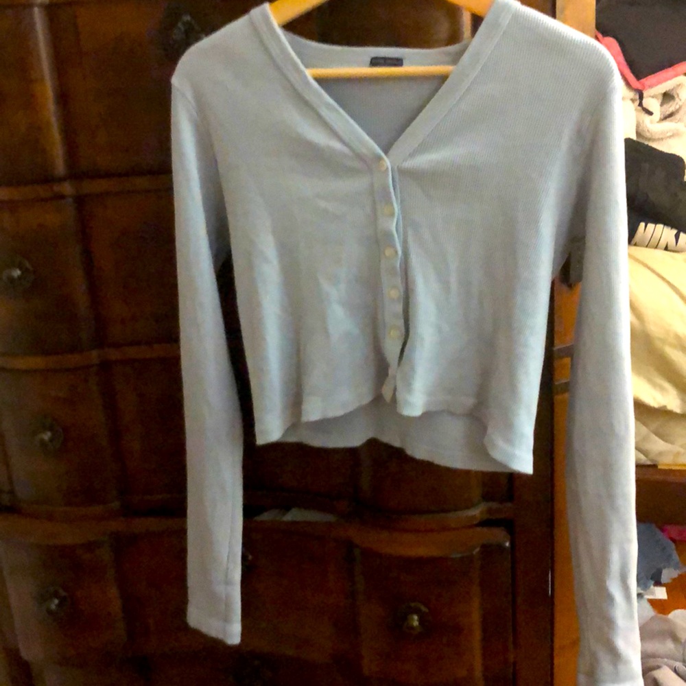 Button Down Blue Brandy Top